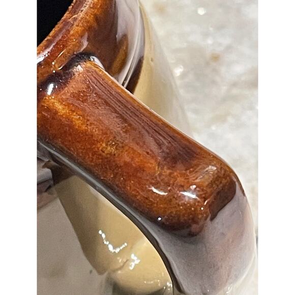 Set Of 4 Vintage Farmhouse Stoneware Brown Glaze Ceramic Measuring Cups - Picture 6 of 7